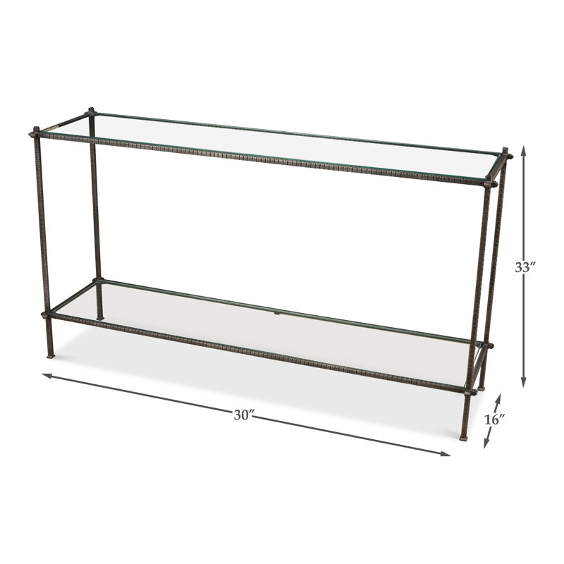 Hand Chased 60'' W Glass Console Table