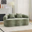 Canapé courbé vert avec accoudoir rond, canapé à compression avec 2 coussins, canapé crème pour petit espace, salon, chambre à coucher, sans assemblage-1021898275