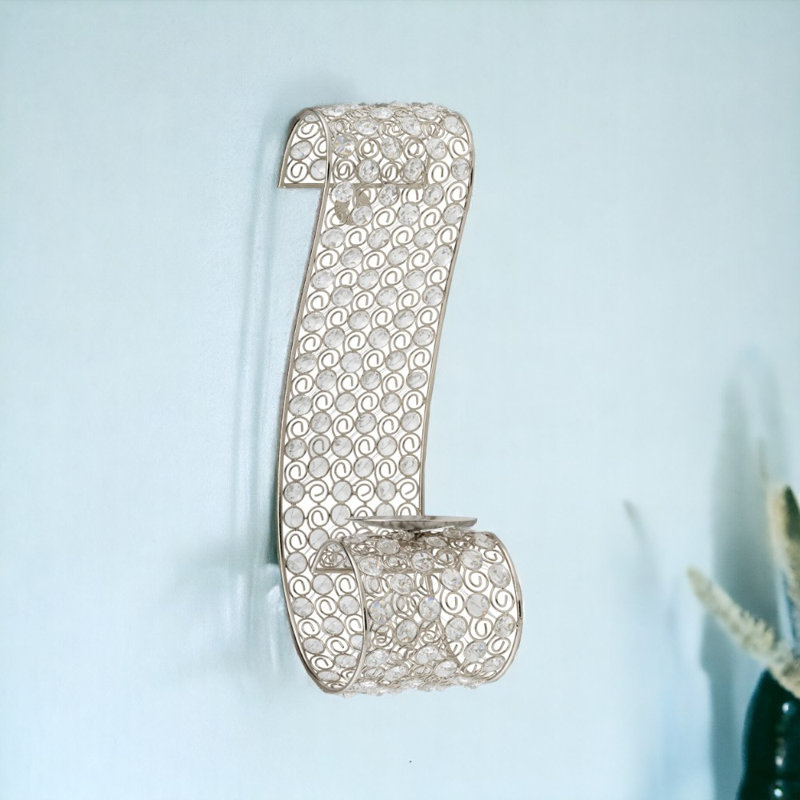 Applique murale tourbillonnant or et faux cristal