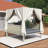 Outdoor Patio Sunbed With Curtains-614334441