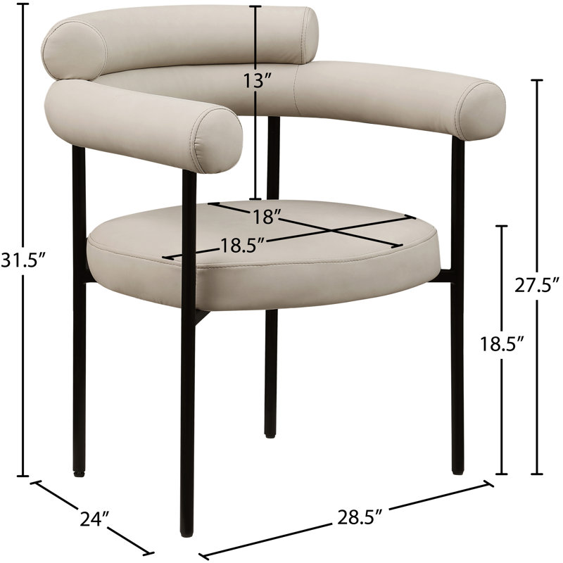 Blake Vedehi Vegan Leather Dining Chair, Taupe Vegan Leather