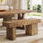47" Solid Wood Bench, Farmhouse Entryway Bench-485741994