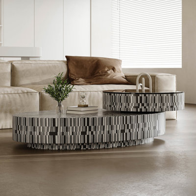 Table basse rotative ovale minimaliste italienne