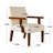 Fabric Accent Arm Chair Set Of 2 With Round Wood Table-889856293