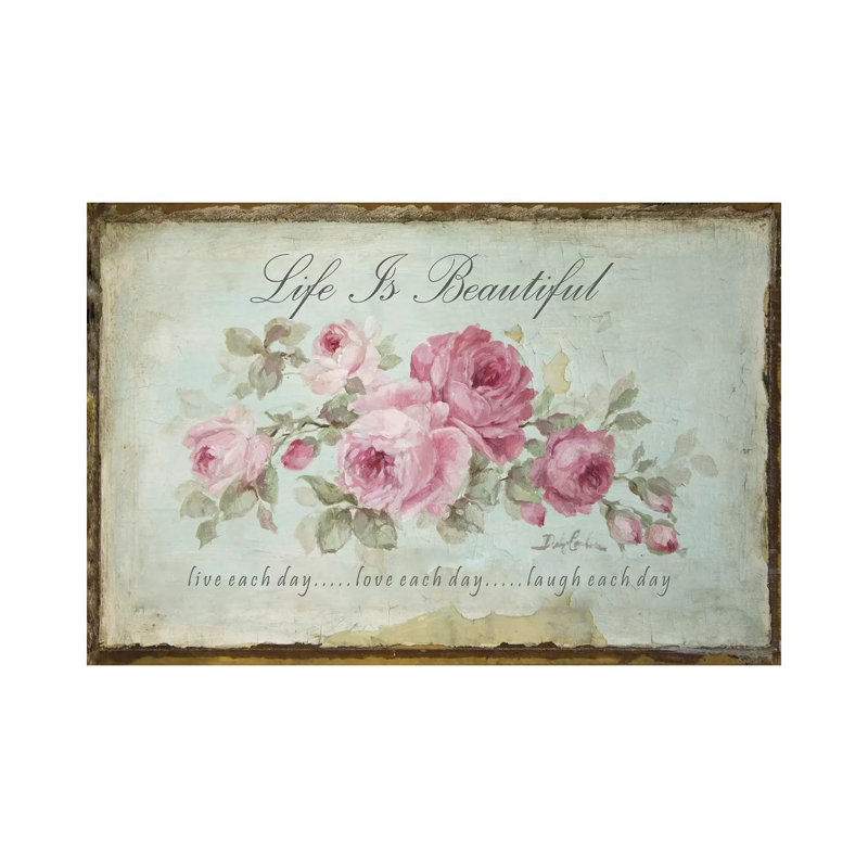 «Life is Beautiful Live Love Laugh» - reproduction de cadre photo, H 18 po x l 26 po x P 1,5 po, Toile tendue
