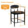 Upholstered Counter Stool, Modern Sleek Bar Stool Set of 2