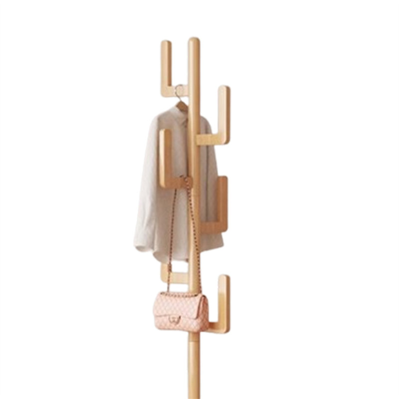 Rotatable Solid Wood Clothes And Hat Stand, Yellow
