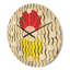 Horloge murale en bois à motif ondulé Mid-Century-63893440