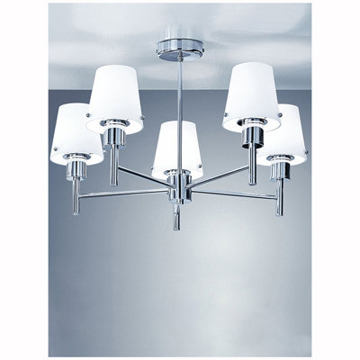 Saturn Chrome 5 Light Ceiling Flush