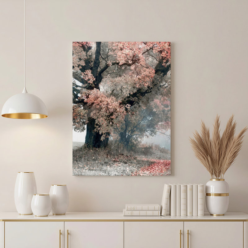 Arbre à fleurs de cerisier sur toile, ensemble de 1 reproduction d'art sur toile, H 18 po x l 12 po