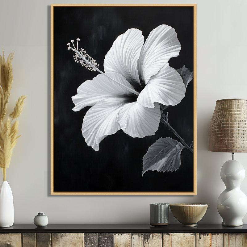 Tibbie II - Tableau botanique encadré noir, H 32 po x l 24 po, Cadre naturel flottant