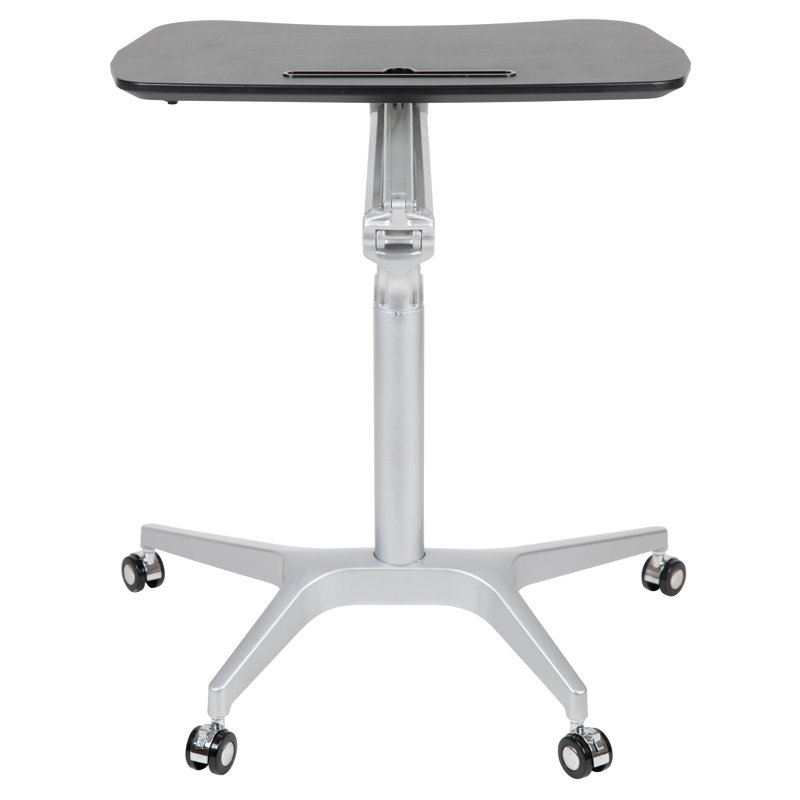 Mobile Sit-Down, Stand-Up Ergonomic Computer Desk, Black