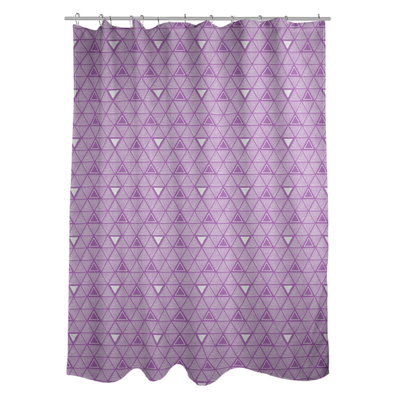 Rideau de douche simple à triangles à main classique Patricia Geoffrey, Violet, Yes