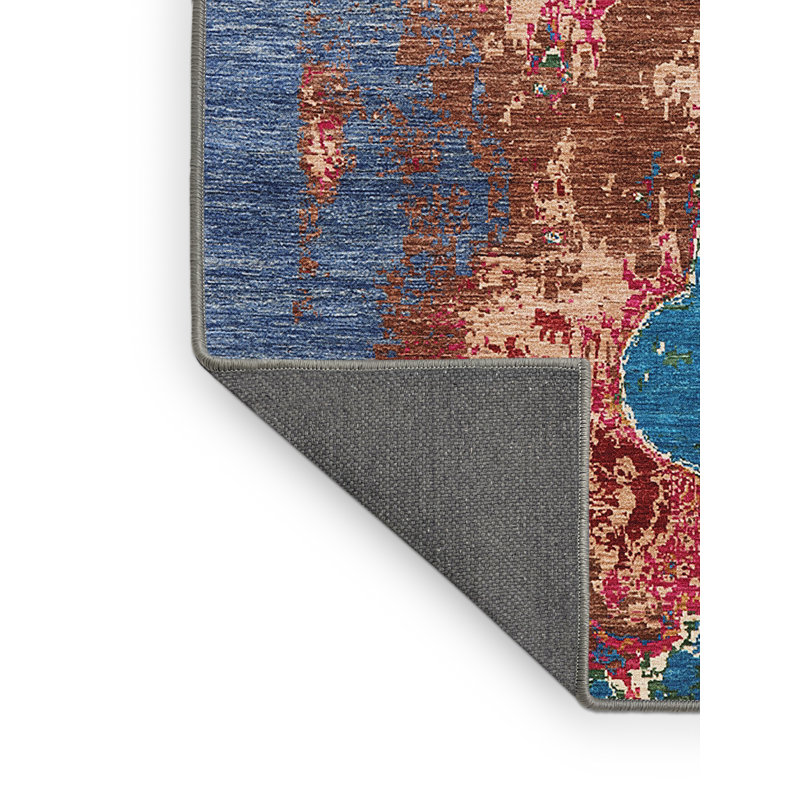 Tapis oriental rouge / bleu / brun, Rectangle 5 pi x 8 pi