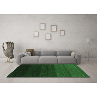 Tapis contemporains vert émeraude lavable à la machine 1783