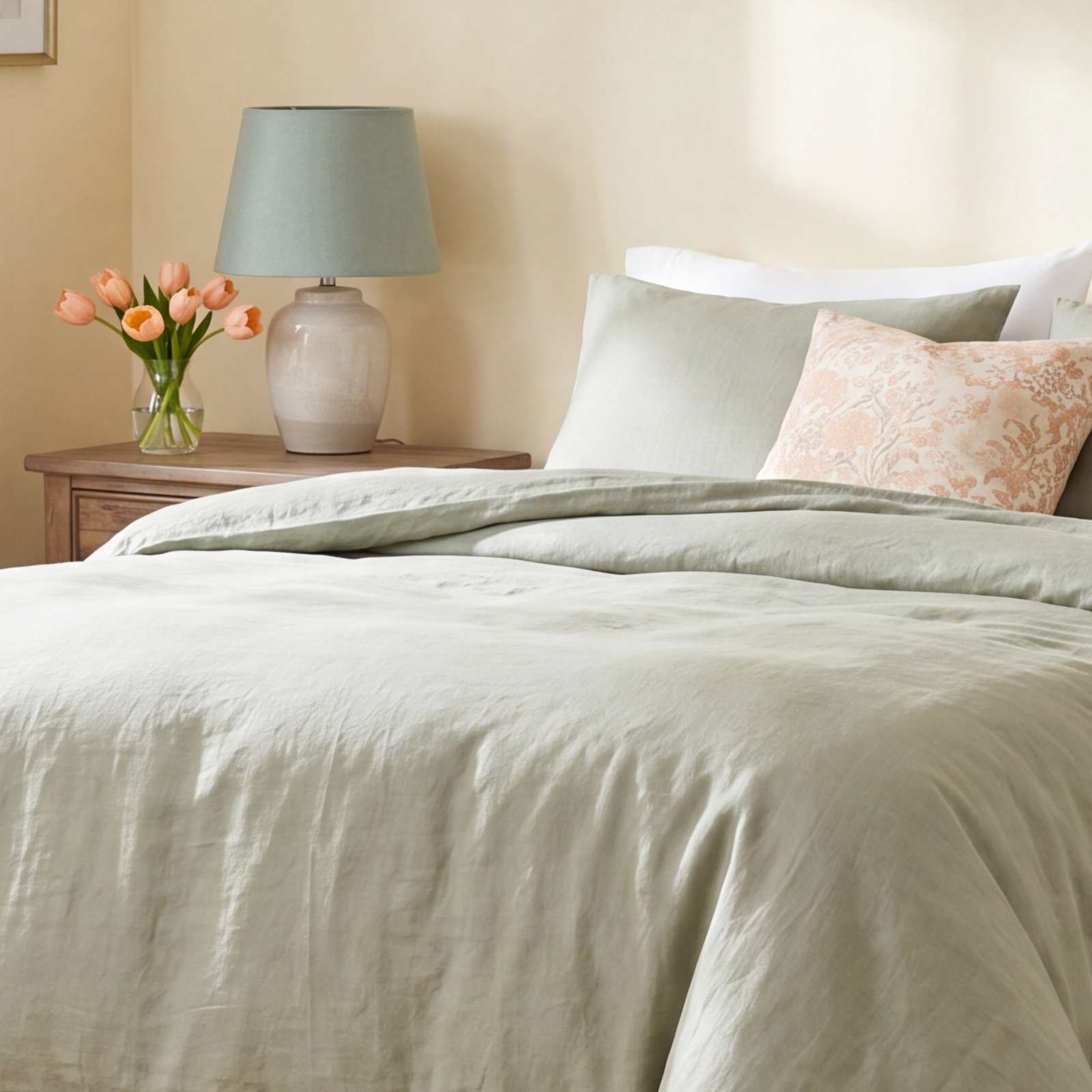 Luca Duvet Cover Set, King Duvet Cover + 2 King Pillowcases, Green