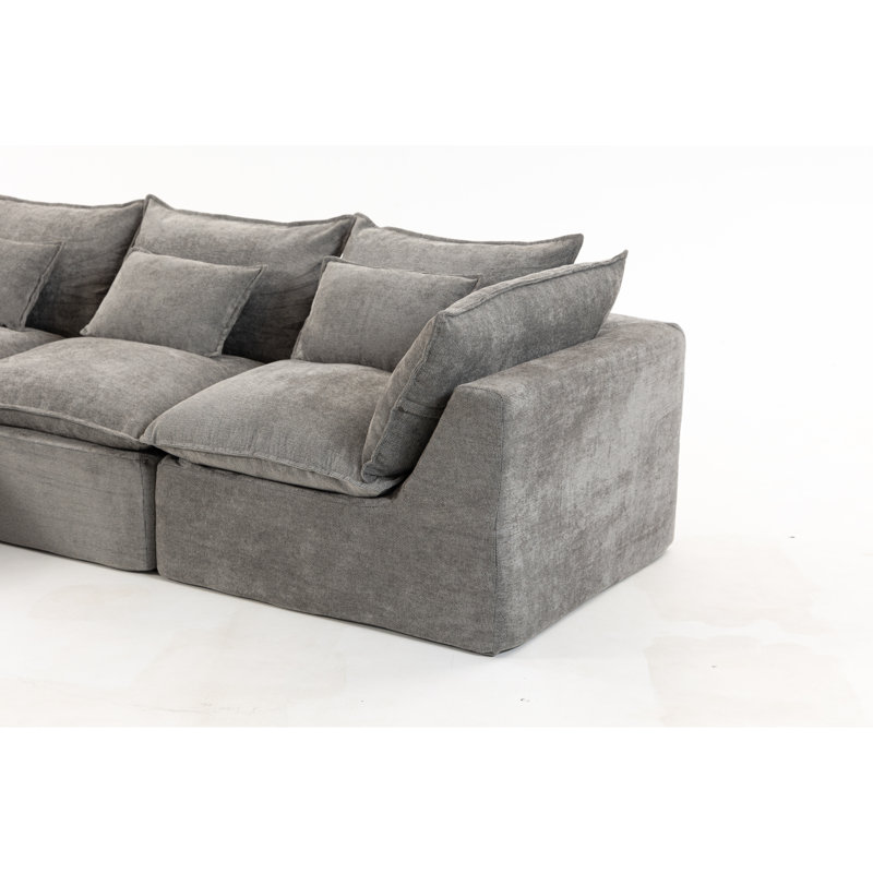 Canapé d'angle modulaire Cloud en tissu de coton, 102,3 pouces, pour salon