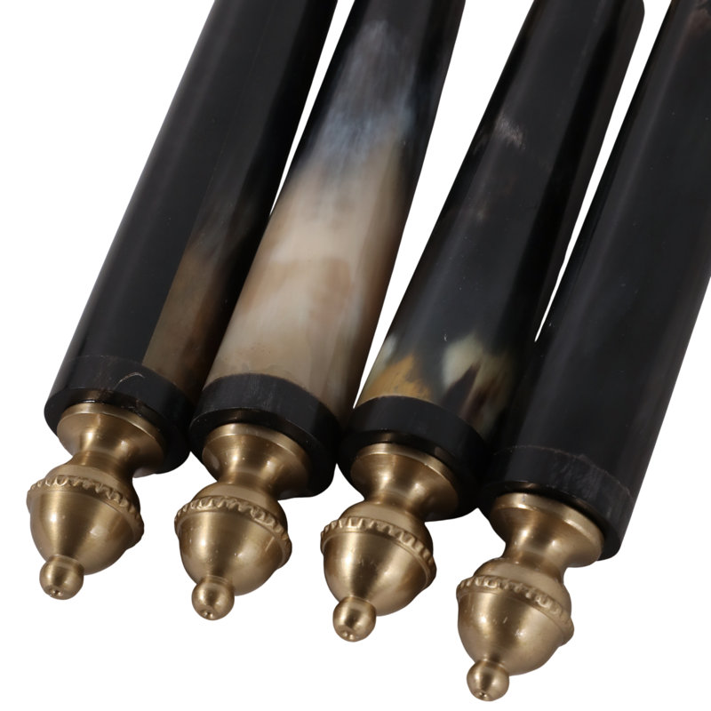 Ensemble d'accessoires de bar modernes en métal avec manche en marbre pour bar à domicile - Accessoires élégants pour cocktails, présentés dans un coffret-cadeau - Lot de 4, 25 cm, bleu et bronze