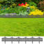 Ensemble de 17 bordures de jardin WALPLUS pour bordure de jardin flexible de couleur anthracite 10 m PP pour parterres de fleurs