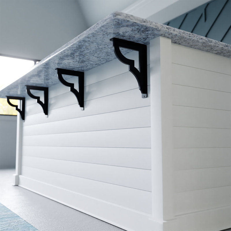 Bradford Black Powder Coated Wrought Iron Countertop Bracket