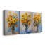 Floral Study Series CLVI - Ensemble de 3 toiles tendues avec châssis - Prêt à être accroché-107312344