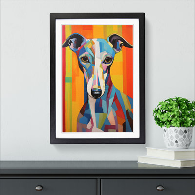 Whippet Art Informel Art - Framed Print