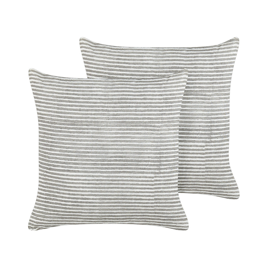 Chancy Striped Square Throw Cushion With Filling