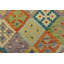 Tapis unique orange, jaune, mauve et vert de 4 pi 2 po x 5 pi 6 po