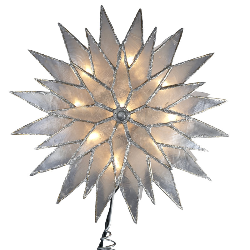 Décoration pour sommet de sapin illuminé argenté