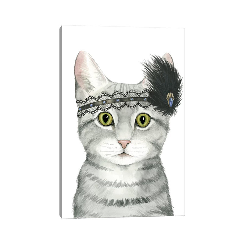 Downton Cat III by Grace Popp - Wrapped Canvas Print, 20.32 cm H x 30.48 cm W
