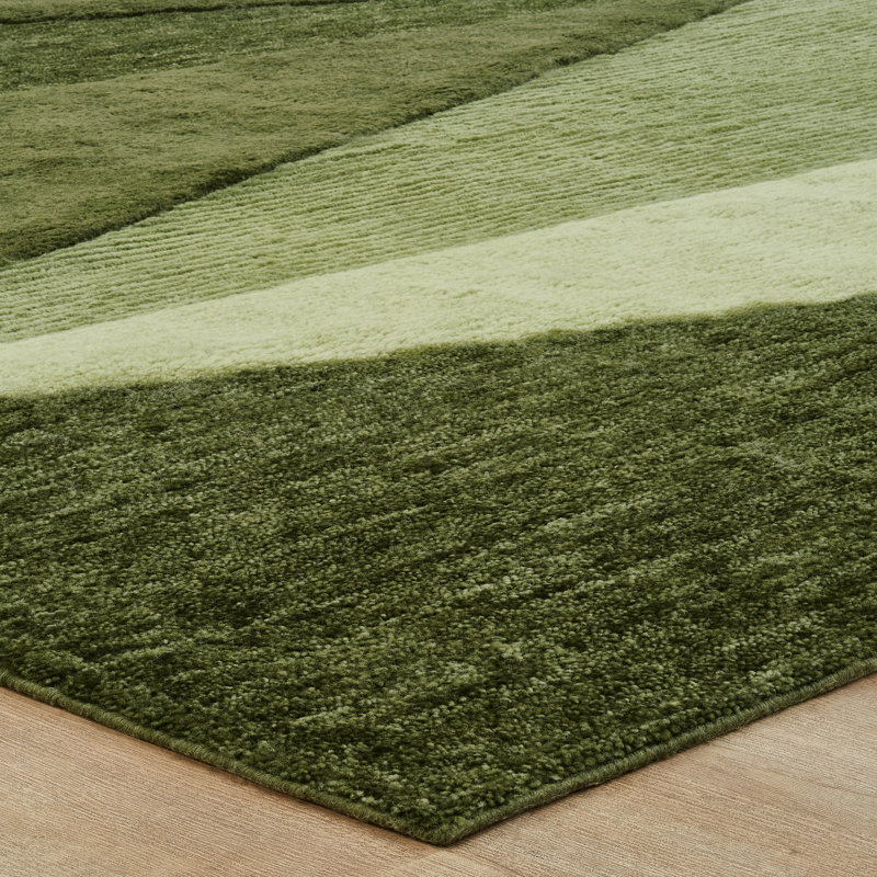 Arlo Hand Tufted Wool Geometric Area Rug in Green, 7'6" x 9'6"