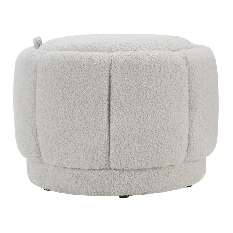 Deambra Storage Ottoman, Fog Sherpa