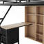 Lit mezzanine double avec bureau et station de recharge, 7 espaces de rangement ouverts et éclairage DEL, conçu pour les enfants et les adolescents (date d'arrivée prévue : 24/06/2026).