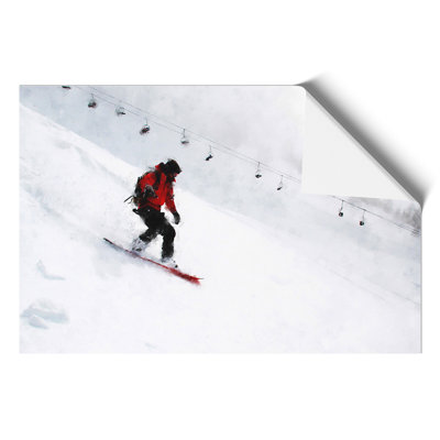 Snowboarding Painting - Frameless Print