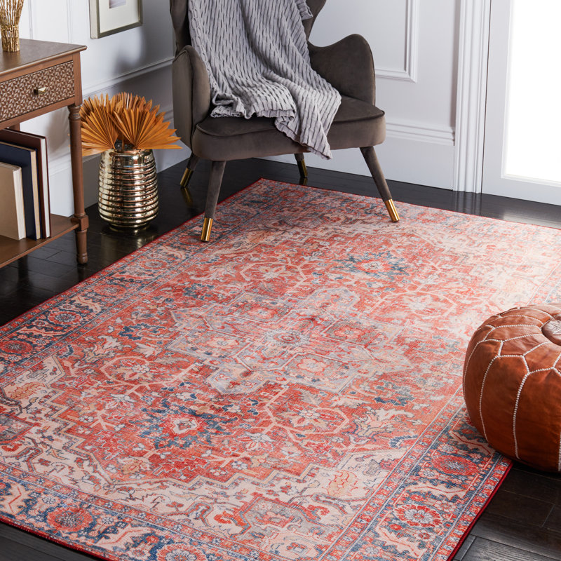 Tapis oriental rouille / bleu marine, Rectangle 6 pi x 9 pi