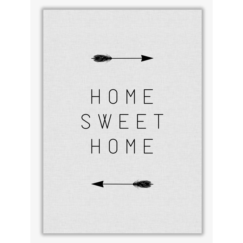 Home Sweet Home Arrow - Print, 60 cm H x 42 cm W x 1 cm D, No Frame
