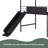 Metal House Bed With Slide, Twin Size Metal Loft Bed With Two-Sided Writable Wooden Board-1812442014