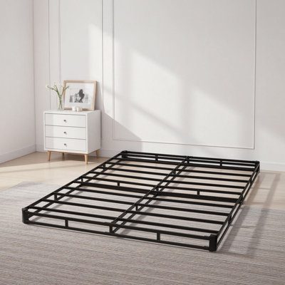 Box Spring, 4 in Mattress Foundation, 3500 lbs Max Weight Capacity, 79.1 L x 59.4 W x 4 H in, Queen Size Bed Frame with Washable Fabric Cloth, Heavy-Duty Metal Frame for Queen Bed, Easy Assembly