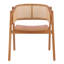 Mid-Century Modern Rubberwood Dining Chairs with Cane Back and Armrests-125186796