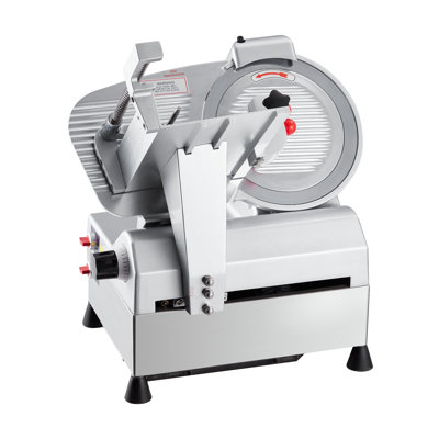 Trancheuse à viande automatique, trancheuse de charcuterie commerciale de 550 W avec affûteur automatique réglable de 0 à 17 mm, lame amovible en acier inoxydable de 10 po d'épaisseur, trancheuse de charcuterie électrique pour trancheuse à fruits