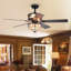 Ventilateur de plafond standard à 5 pales de 15 po avec chaîne de traction et ensemble d'éclairage inclus Cerny