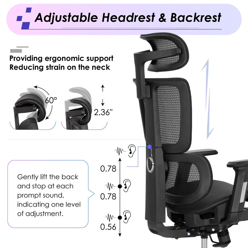 Office Chair with Headrest, With Footrest