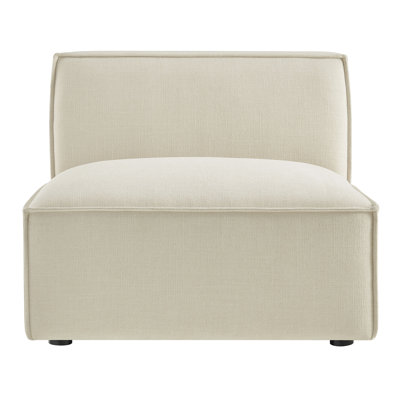 Faucett Performance Fabric Upholstered Armless Modular Chair In Ecru