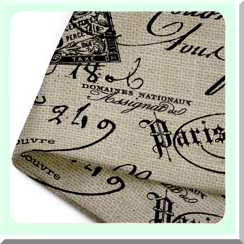 Parisian Script Square Pillowcase - French Decorative Cushion Cover for Home Decor, Throw Pillow Case