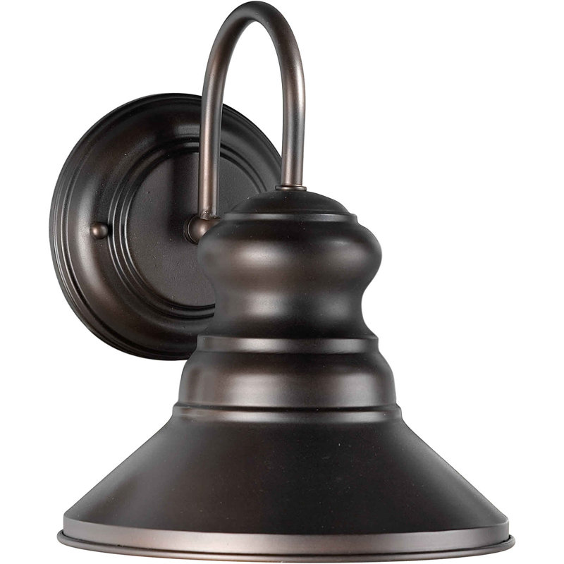Lampe col de cygne extérieure, Bronze antique, H 11,25 po x l 11,25 po x P 12 po