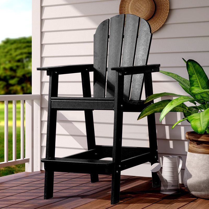 HDPE Tall Adirondack Chair, Black