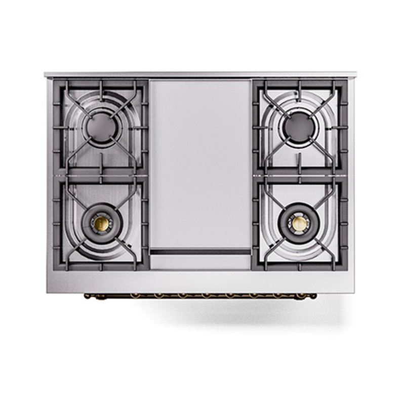 ILVE Nostalgie II Noblesse 36 in Dual Fuel Range, Blue Gray/Bronze, Natural Gas