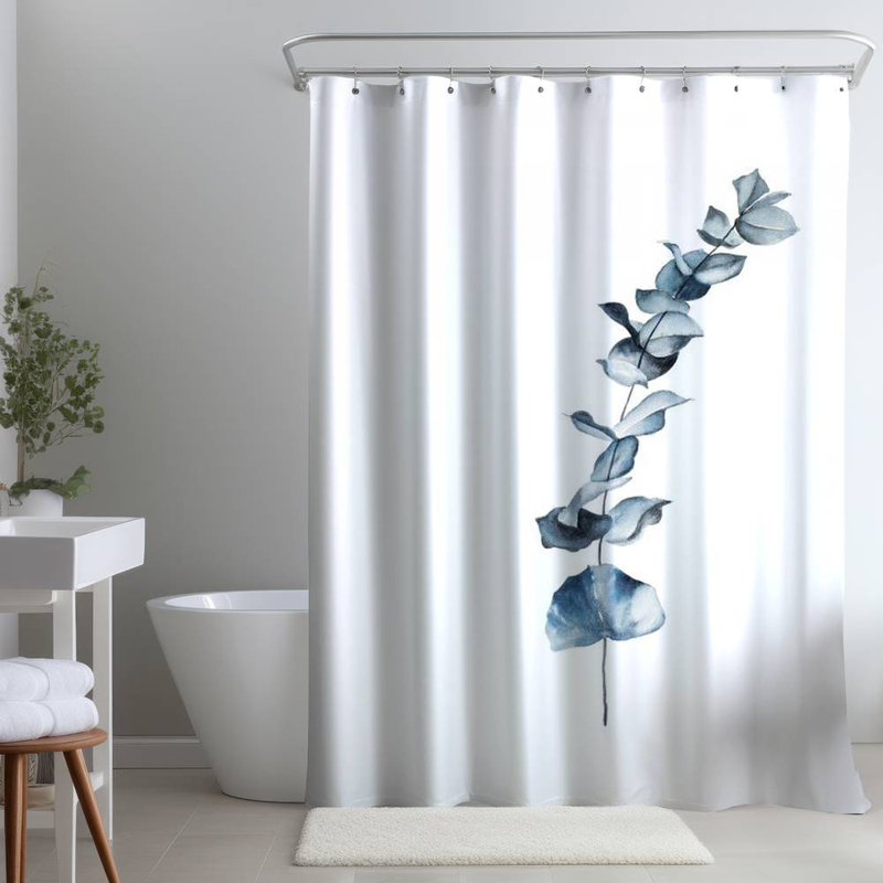 Shower Curtain FL294 – Polyester Shower Curtain, Dye Sublimation Print, 71" W × 74" L