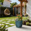 Grande jardinière / pot rond en béton avec trous de drainage pour l'intérieur et l'extérieur 17 po.-1967433705-1967433709
