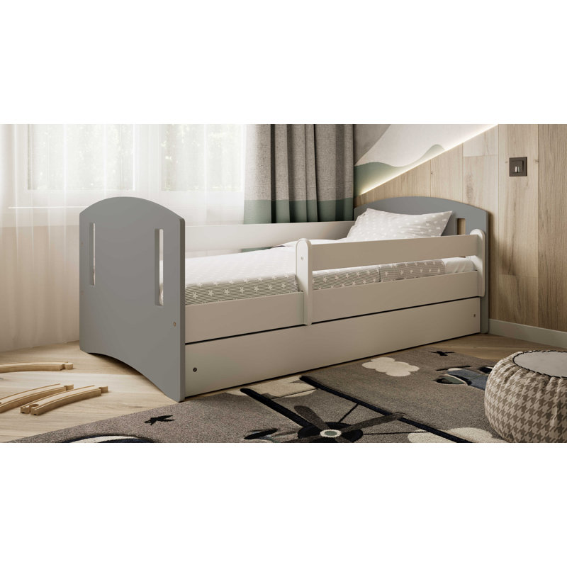Hermes Drawer Convertible Bed and Mattress, European Toddler (80 x 180 cm), Grey